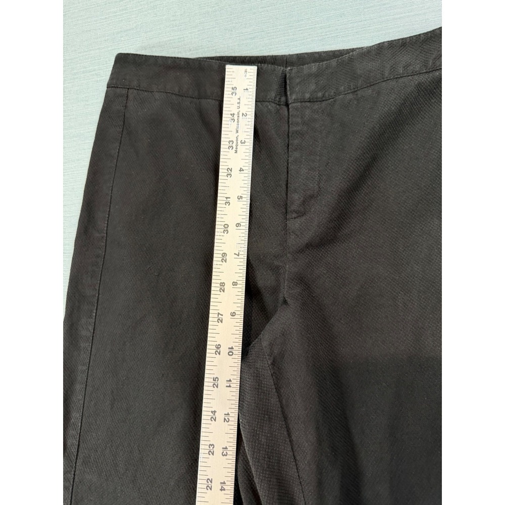 Nine West Brown Textured Cropped Pants Button Cuff Size 6 Stretch Trousers - Picture 4 of 12